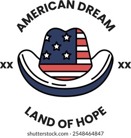 A cowboy hat with the American flag on it