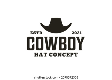 Cowboy hat bandit logo vintage retro design