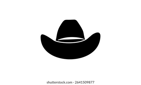 Cowboy hat, black isolated silhouette