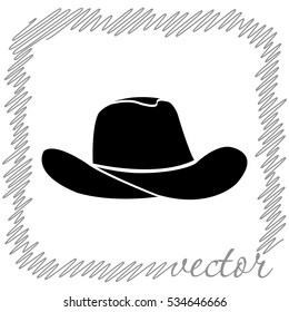 Cowboy hat  black  vector icon