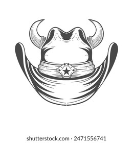 
Cowboyhut schwarz-weiß Design