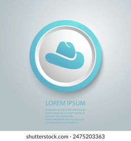 Cowboy hat blue icon vector logo design