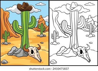 Hat, Cactus e Ilustración de cráneo de toro