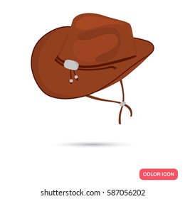 Cowboy hat color flat icon for web and mobile design