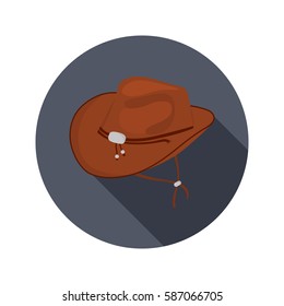 Cowboy hat color flat icon for web and mobile design