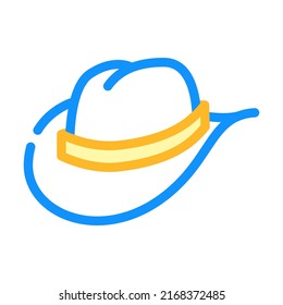 cowboy hat color icon vector. cowboy hat sign. isolated symbol illustration