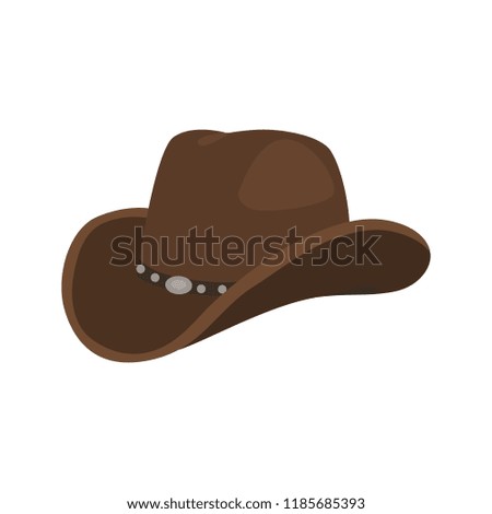 Cowboy hat color vector icon. Flat design