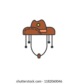 cowboy hat colored icon. Element of wild west icon for mobile concept and web apps. Cartoon cowboy hat icon can be used for web and mobile