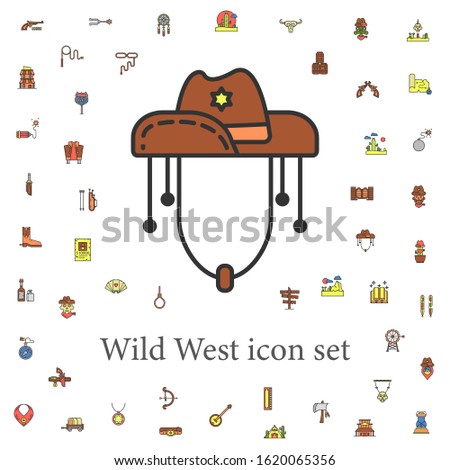 cowboy hat colored icon. wild west icons universal set for web and mobile