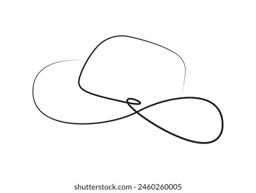 Cowboy hat continuous single line art