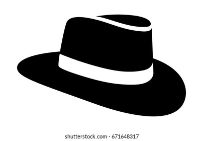 Cowboy hat or country hat flat vector icon for apps and websites