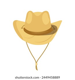 Cowboy hat country style headgear summer fashion attribute isolated icon on white background