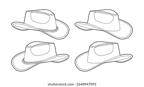 cowboy hat or cowgirl hat rodeo classic icon vector illustration bull usa america west wild