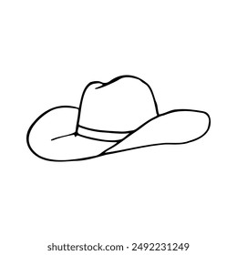 cowboy hat doodle. hand drawn drawing