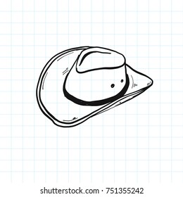 Cowboy Hat In Doodle Style