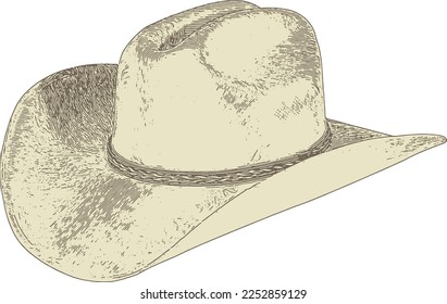 Cowboy hat. Engraved style. Symbol for t-shirt print or tattoo