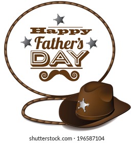 Cowboy hat Father's Day design. EPS 10 vector, grouped for easy editing. No open shapes or paths.