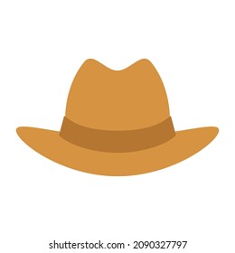 cowboy hat flat clipart vector illustration