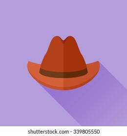 Cowboy hat flat icon