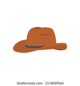 Cowboy Hat Flat Illustration. Clean Icon Design Element on Isolated White Background