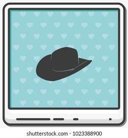 Cowboy hat flat vector icon.