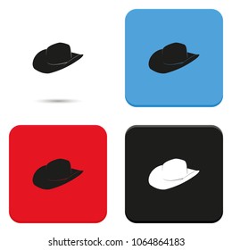 Cowboy hat flat vector icon.