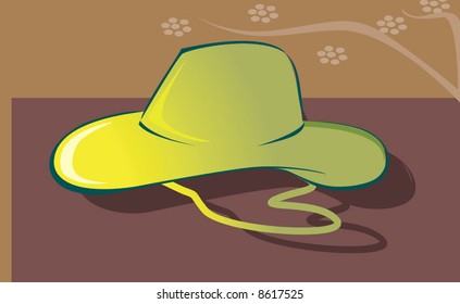 cowboy hat  in floral background	