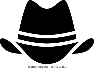 cowboy hat glyph icon illustration vector
