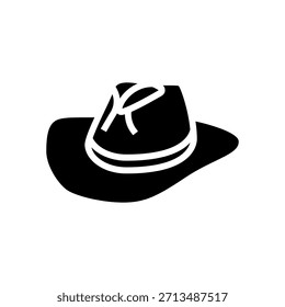 cowboy hat glyph icon vector. cowboy hat sign. isolated symbol illustration