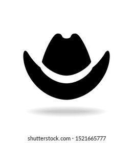 Cowboy hat  graphic icon. Black hat sign isolated on white background. Vector illustration