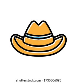 cowboy hat hand drawn icon vector design