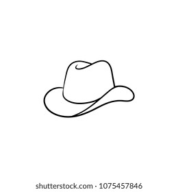 Cowboy hat hand drawn outline doodle icon. Western cowboy hat vector sketch illustration for print, web, mobile and infographics isolated on white background.