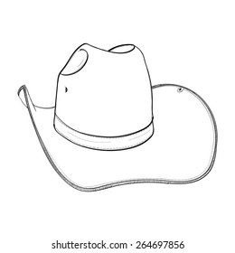 Cowboy hat hand sketch Vector Illustration