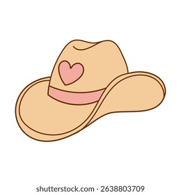 Cowboy Hat with Heart Accent Illustration  