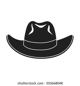 Cowboy hat icon in black style isolated on white background. Hats symbol stock vector illustration.