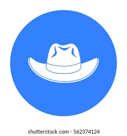 Cowboy hat icon in black style isolated on white background. Hats symbol stock vector illustration.