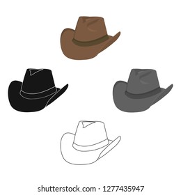 Cowboy hat icon cartoon. Singe western icon from the wild west cartoon.