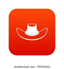 Cowboy hat icon digital red for any design isolated on white vector illustration