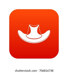 Cowboy hat icon digital red for any design isolated on white vector illustration