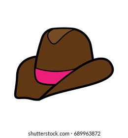  Cowboy hat icon flat color