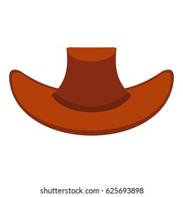 Cowboy hat icon flat isolated on white background vector illustration