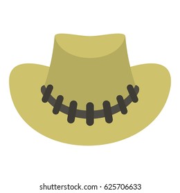Cowboy hat icon flat isolated on white background vector illustration