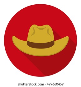 Cowboy hat icon in flat style isolated on white background. Hats symbol stock vector illustration.