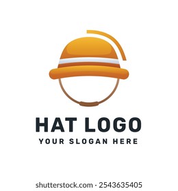 Cowboy hat icon. Gradient Colorful version, outline and filled vector sign. Beach hat linear and full pictogram. Symbol, logo illustration.