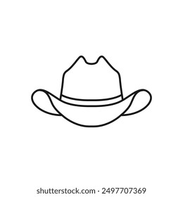 Icono de sombrero de vaquero. Icono de línea Ilustración de sombrero simple.