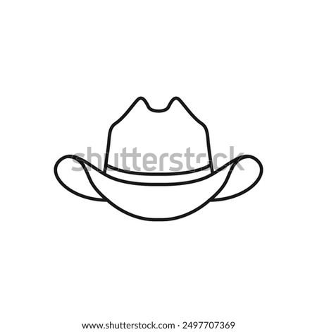 Cowboy hat icon. line icon Simple hat illustration.