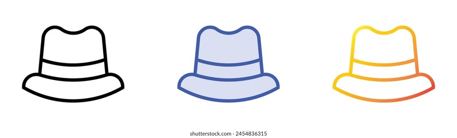 cowboy hat icon. Linear, Blue Fill and Gradient Style Design Isolated On White Background
