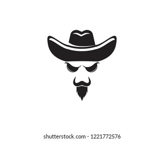 Cowboy hat icon logo vector