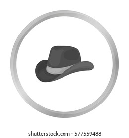 Cowboy hat icon in monochrome style isolated on white background. Patriot day symbol stock vector illustration.