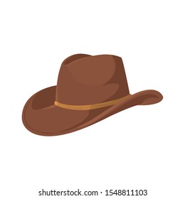 Cowboy Hat Icon on white background. Vector Isolated Object. Symbol of Wild West.